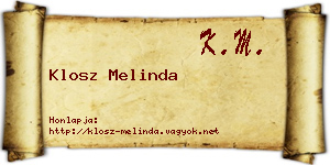 Klosz Melinda névjegykártya
