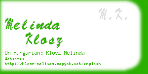 melinda klosz business card